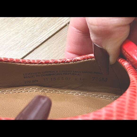 Tory Burch coral Mini Miller lizard flats 7.5 - Picture 10 of 10